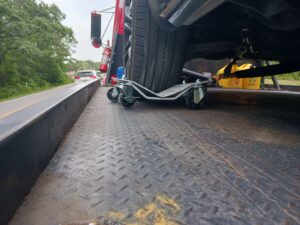 A close up of a vehicle on the All Star Towing truck bed